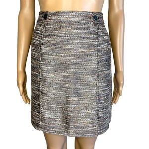 LOFT Tan Mini Skirt With Buttons Size 2